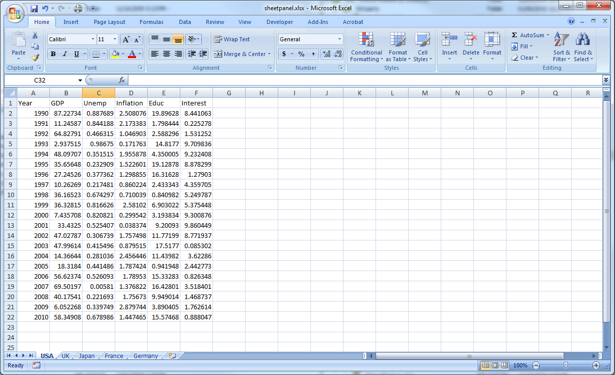 import excel files ino eviews 9
