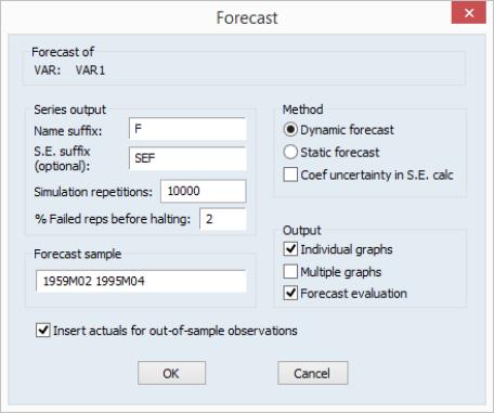 Eviews Help Views And Procs Of A Var