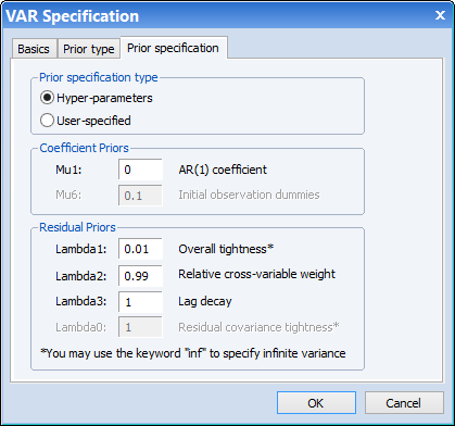 Bayesian VAR Prior Specification