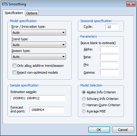 ETS Smoothing Automatic